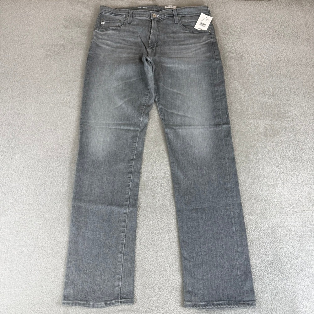 AG Tellis Modern Slim Jeans Mens 36x34 Huerta Gray Stretch Straight $215 New NWT